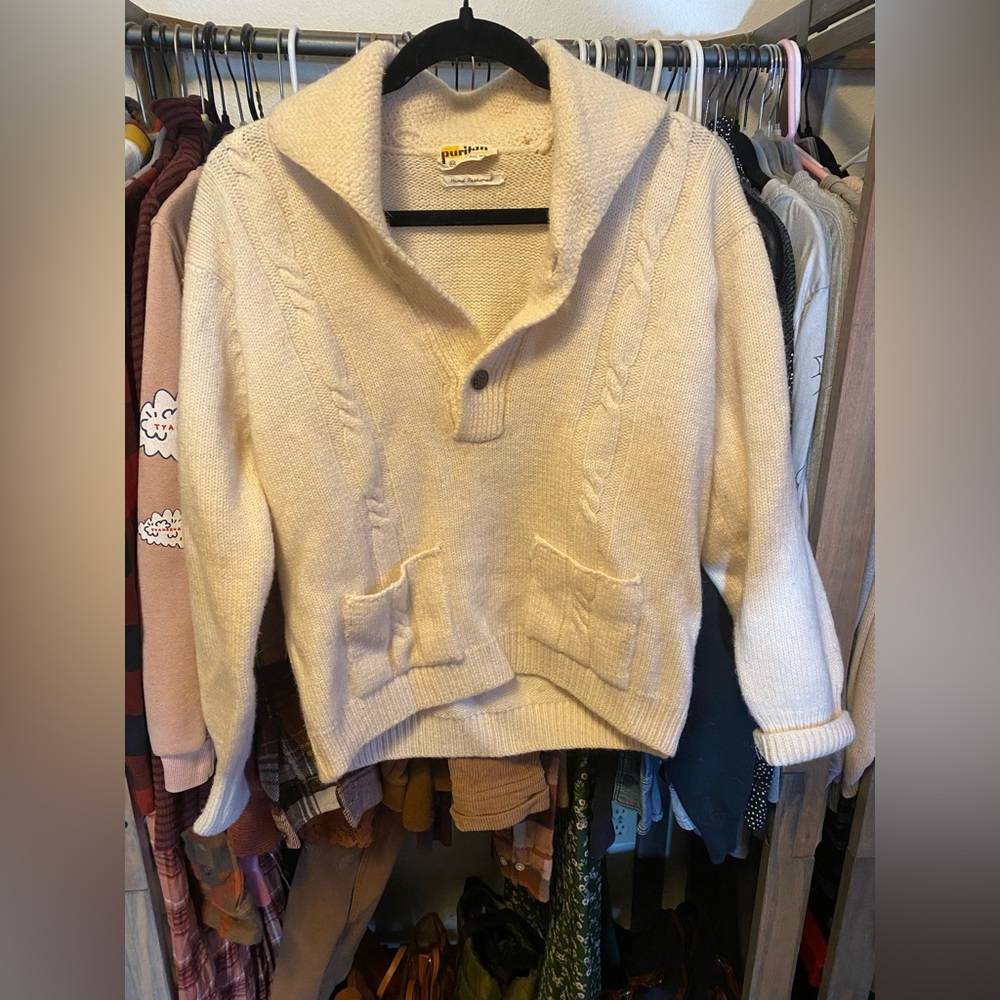Rare Vintage Wool Cream Fisherman’s Sweater S/M